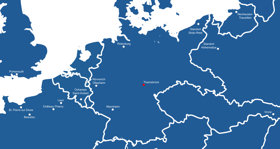 Standorte während der Zeit bei der III. St.G. 2 'Immelmann' (Sept. 1939 - 11. Oktober 1940)